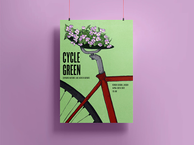 Cycle green poster design graphic design illustration