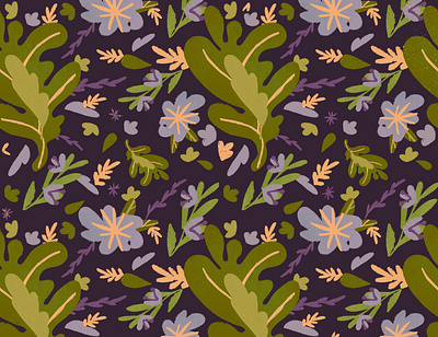 Good Luck Leaves Design Purple art for sale blooms blossoms botanical design digital art digital illustration floral flowers leaves pattern a day pattern art patterns society6 surface design surface pattern surface pattern design