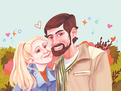 Valentine's Day Portrait Ken and Thomas commission commissioned couple couple illustration couple portrait cute digital art digital illustration digital portrait illustration illustrator people people illustration portrait portrait art portrait illustration portrait painting procreate valentines valentines day