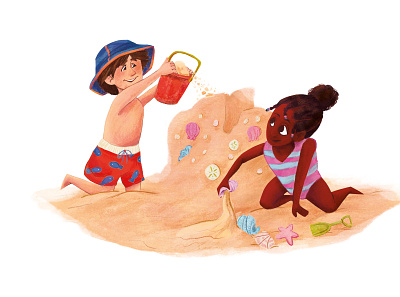 The World's Best Sandcastle beach character character art childrens illustration cute digital art digital illustration illustration illustrator summer summertime