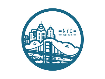 NYC City Badge badge city design icon illustration minimal nyc rounded