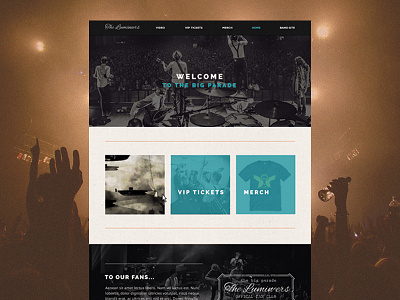 Lumineers Fan Page denver design dev layout lumineers music web design zenman