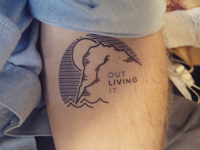 Out Living It Temporary Tat design first descents graphic illustration line minimal temp tat