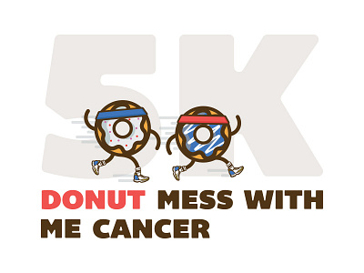 Donuts on the move 5k cancer colorful donuts illustration running sprinkles