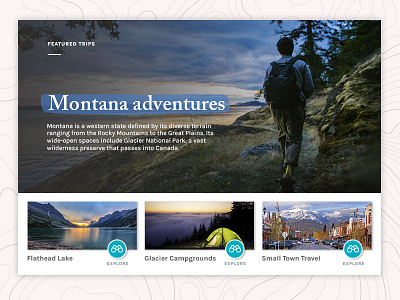 UI Concept adventure denver design explore feature layout module montana ui web