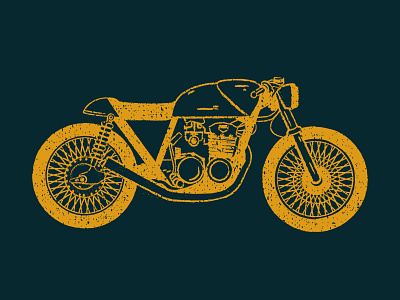 Grunge Racer cafe racer fast grunge illustration moto motorcycle retro sketch texture vroom