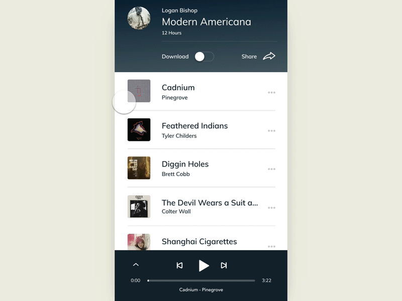 Music Player Transition animation design ease invision studio music spotify transition ui ux