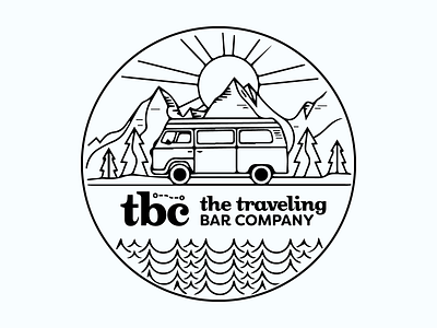 Van Wanderlust bar branding colorado illustration mountains one color seal slugbug stamp travel van vector volkswagon vw wanderlust westfalia woodblock