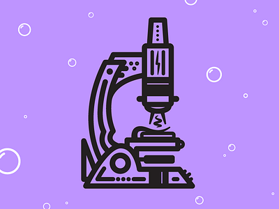 Scope bubble cartoon cateye illustration lens microscope purple science scope white