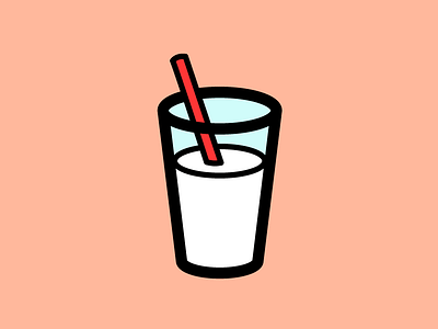 Milk blue cup design empty glass illustrator milk milkshake peach straw vitamin d white