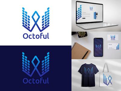 Logo design of "Octoful" branding design graphic design identity logo vector