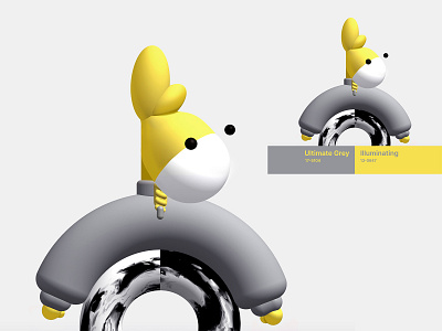 3d character in Pantone 2021 colors