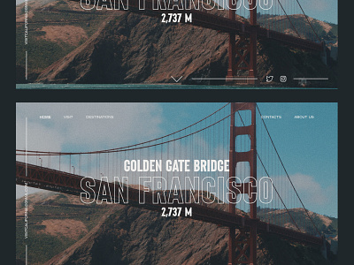 Golden Gate Bridge design landing travel ui web