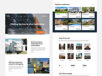 Real Estate Website Concept design landing real estate ui ux web website