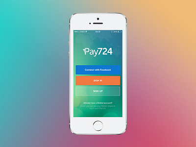 Pay724 App Design app application apps background button flat ios8 iphone pay724