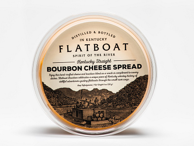 Flatboat Bourbon Cheese Spread branding design