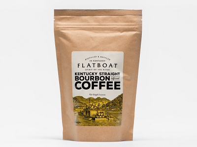 Flatboat Bourbon Infused Coffee bourbon branding design typography