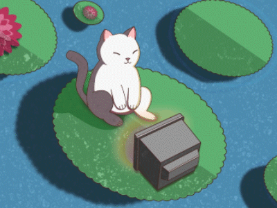 TV Waterlily animation background bg cat cute flower gif illustration illustrator motion graphics tv vectorart water