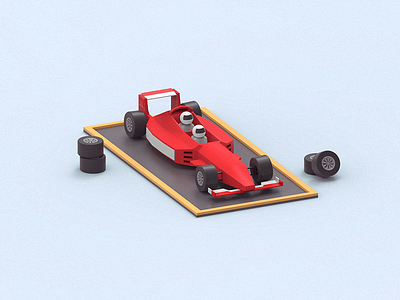 2 Dribbble Invites 3d car dribbble invites f1 formula1 giveaway invitation invite lowpoly modeling player ticket