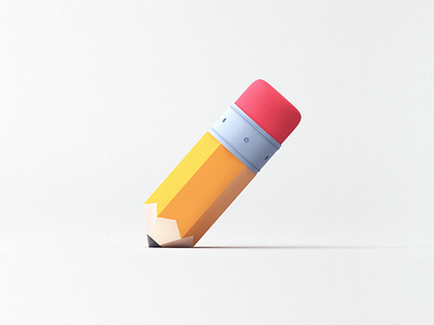 Pencil 3d art draw lowpoly modeling pencil rendering