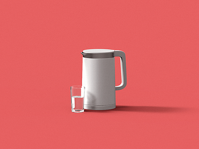 Kettle 3d 3d model illustration kettle kitchen low poly minimalism modeling render