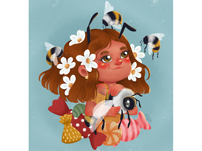 Girl with bees