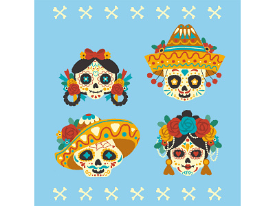 Día de muertos illustration 6 art characterdesign design diademuertos drawing girl illustration mexico painting vector