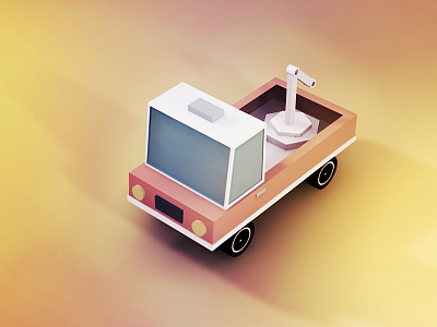 Toy Truck 3d 4d design icon shading truck