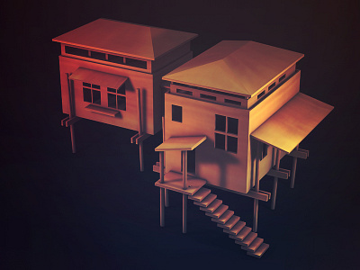 Asian Inspired House 3d 4d c4d design