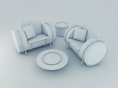 Barrel Furniture 3d 4d c4d design modeling