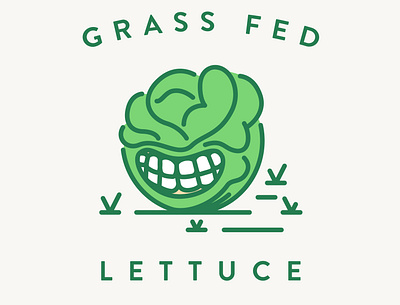 Grass Fed Lettuce craftbeer design drawing fed grass icon illustration lettuce linework simple typography vector