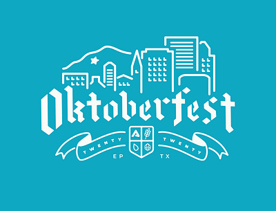 Oktoberfest 2020 beer building cheers craftbeer design drawing elpaso illustration oktoberfest simple texas typography vector