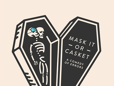 Mask It or Casket casket design drawing icon illustration mask simple vector