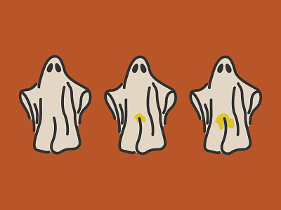 Ghostie Pee-pee ghost halloween icon illustration pee simple vector