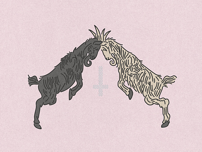 The Goats design goat illustration pink simple vector