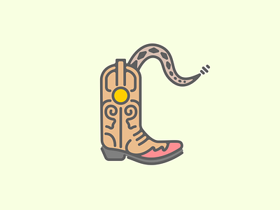 Snake In boot boots cowboy boots design icon illustration rattlesnake simple snake vector