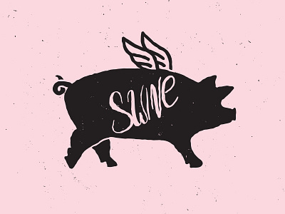 When Pigs Fly illustration pig pink texture vector