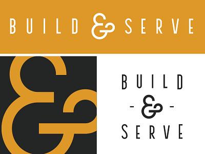 Build & Serve ampersand hand lettering icon type