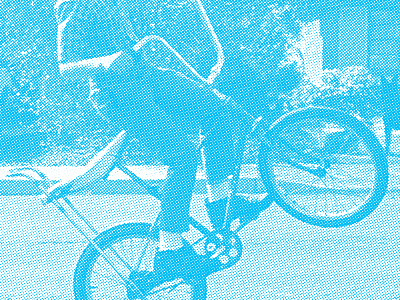 Biking bicycle event poster halftone screen printing