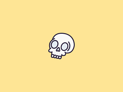 Deadly Fun half tone illustration pastel skull