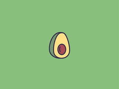 Aguacate avocado design drawing halftone icon illustration simple vector