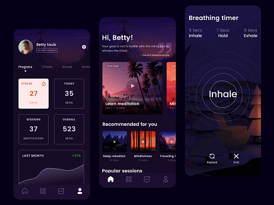 Well being - meditation app app app design app designer app ui design ui ux