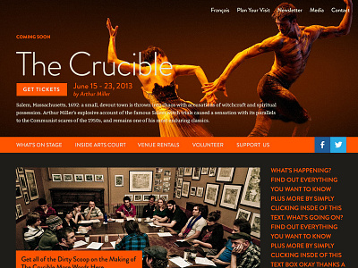 Surprise Web Project arts court club saw home page hub independent arts organization la cour des arts ottawa ottawa art gallery performance rentals show site theatre tickets venue website