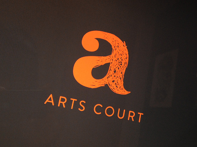 Arts Court Logo arts court branding gallery independent arts organizations logo neon orange ottawa performance arts rebrand theatre venue