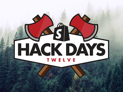 Shopify Hack Days Brand axe brand canada canadian forrest hackdays logo lumberjack ottawa shopify shopifyhd trees