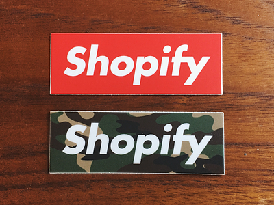 Shopify Stickers camp promo red shopify stickers swag