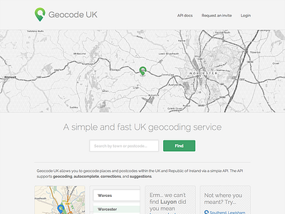 GeocodeUK homepage geocode homepage map