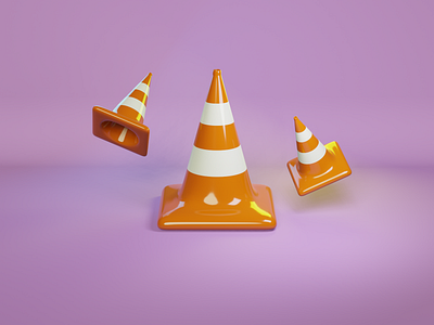 3D Icon Traffic Cone 3d blender design icon traffic cone