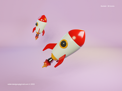 3D Icon Rocket 3d blender graphic design icon rocket