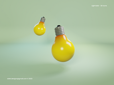 3D Icon Light Bulb 3d blender bulb graphic design icon illustration light lightbulb